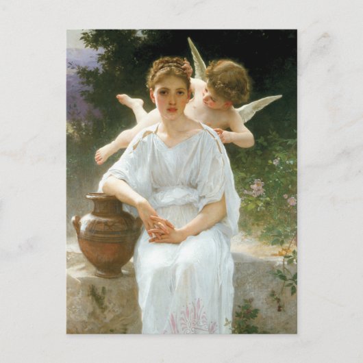 Flüstern der Liebe, Erste Reverie von Bouguereau Postkarte (Vorderseite)