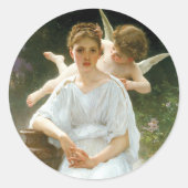 Flüstern der Liebe, Erste Reverie von Bouguereau Runder Aufkleber (Vorderseite)