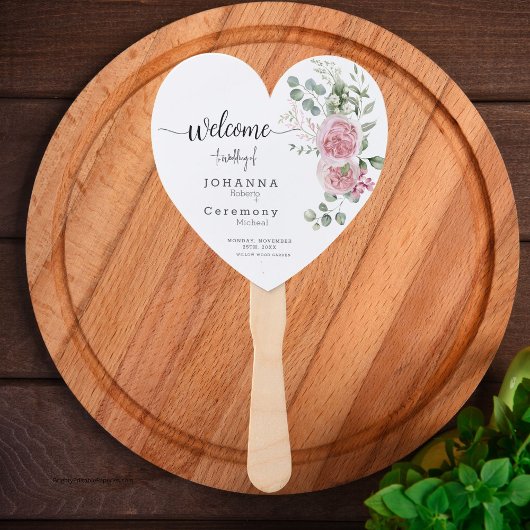 Flüstern der Liebe Rosa-Rose-Peony-Hochzeitsprogra Fächer