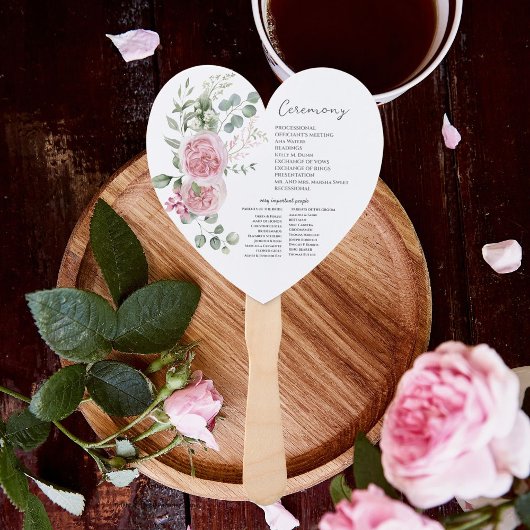 Flüstern der Liebe Rosa-Rose-Peony-Hochzeitsprogra Fächer