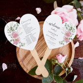 Flüstern der Liebe Rosa-Rose-Peony-Hochzeitsprogra Fächer