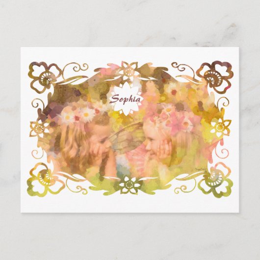 Flüstern der Magie: Zwei Feenfreunde in einem Gart Postkarte (Vorderseite)