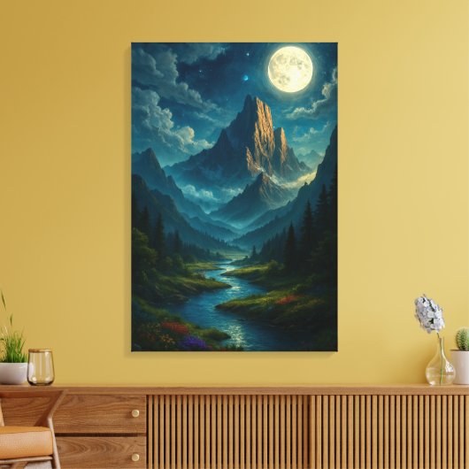 Flüstern der Mondlicht-Vale Canvas Print Leinwanddruck (Insitu (Wohnzimmer))