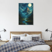 Flüstern der Mondlicht-Vale Canvas Print Leinwanddruck (Insitu (Schlafzimmer))