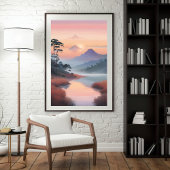 Flüstern der Morgendämmerung Ruhige Berglandschaft Poster