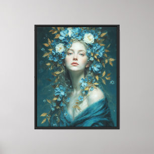 Flüstern der Nacht – Serenity Blue Göttin Leinwanddruck