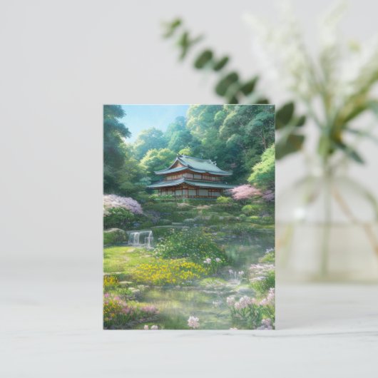 Flüstern der Natur, Friedlicher Garten Postkarte (Stehend Vorderseite)