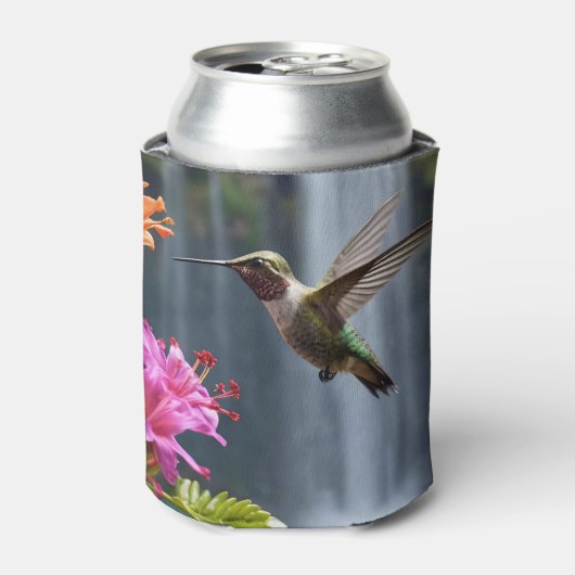 "Flüstern der Natur: Hummingbird, Wasserfall Dosenkühler (Kanne Vorderseite)