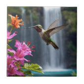 "Flüstern der Natur: Hummingbird, Wasserfall Fliese (Vorderseite)