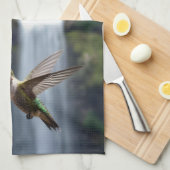 "Flüstern der Natur: Hummingbird, Wasserfall Geschirrtuch (Viertel Falte)