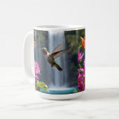 "Flüstern der Natur: Hummingbird, Wasserfall Kaffeetasse (Vorderseite Links)