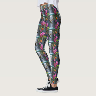 "Flüstern der Natur: Hummingbird, Wasserfall, Leggings