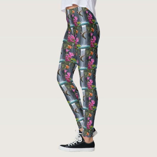 "Flüstern der Natur: Hummingbird, Wasserfall, Leggings (Links)