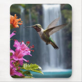 "Flüstern der Natur: Hummingbird, Wasserfall, Mousepad (Vorne)