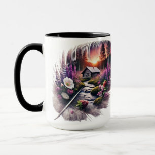 Flüstern der Natur: Hütte in einem Feathered Dream Tasse