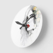 Flüstern der Natur - Weibliche Schönheit im Blut Runde Wanduhr (Winkel)