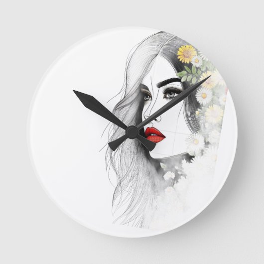Flüstern der Natur - Weibliche Schönheit im Blut Runde Wanduhr (Vorderseite)