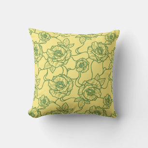 Flüstern der Rose, Elegante Linie Art Blumenmuster Kissen
