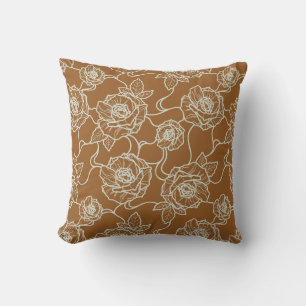 Flüstern der Rose, Elegante Linie Art Blumenmuster Kissen