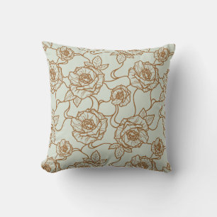 Flüstern der Rose, Elegante Linie Art Blumenmuster Kissen