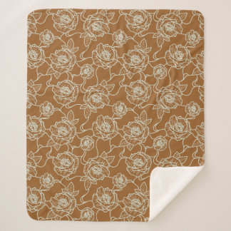 Flüstern der Rose, Elegante Linie Art Blumenmuster Sherpadecke
