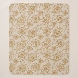 Flüstern der Rose, Elegante Linie Art Blumenmuster Sherpadecke