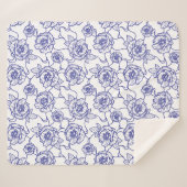 Flüstern der Rose, Elegante Linie Art Blumenmuster Sherpadecke (Vorderseite (Horizontal))