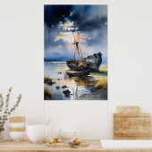 Flüstern der Vergangenheit, verwüstetes Schiff Poster (Küche)