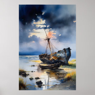 Flüstern der Vergangenheit, verwüstetes Schiff Poster