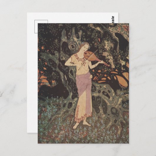 Flüstern der WaldVioline von Edmund Dulac Postkarte (Vorne/Hinten)