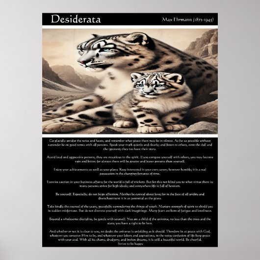 Flüstern der Wildnis: Desiderata Poster (Vorne)