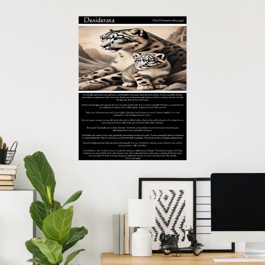 Flüstern der Wildnis: Desiderata Poster (Heimbüro)