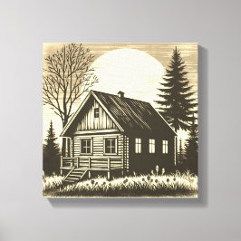 Flüstern der Wildnis: Rustikale Kabine Canvas druc Leinwanddruck