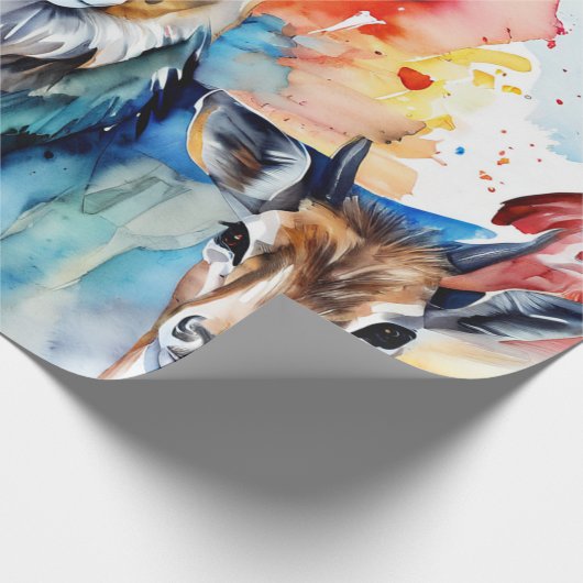 Flüstern der Wildwasser-Collage Geschenkpapier (Ecke)