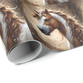 Flüstern des Braun- und Weißfantasy-Einhorns Geschenkpapier (Rolleneckpunkt)