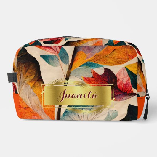 Flüstern des Fall Floral Dopp Kits Waschbeutel (Vorderseite)