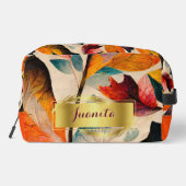 Flüstern des Fall Floral Dopp Kits Waschbeutel (Rückseite)
