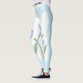 Flüstern des Frühlings: Blaue Tulpen auf der Leinw Leggings (Links)