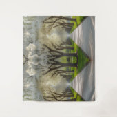 "Flüstern des Frühlings - blühender Weg Wandteppich (Vorderseite)