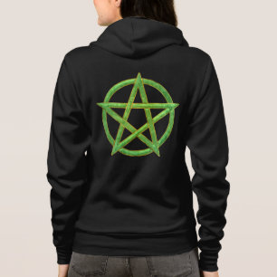 Flüstern des Green Star Jade Pentagram Hoodie