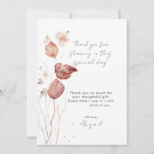 Flüstern des Herbstes Brautparty Danke (Rückseite)