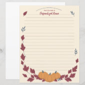 Flüstern des Herbstes liniertes Papierblatt (Vorne/Hinten)