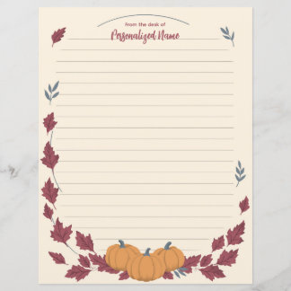 Flüstern des Herbstes liniertes Papierblatt