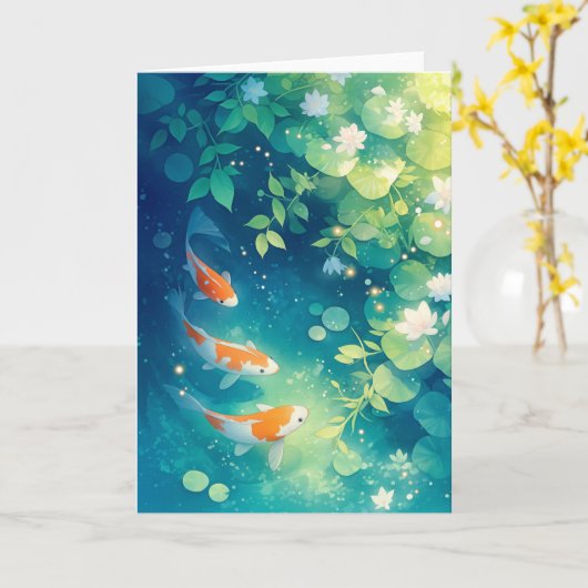 Flüstern des Koi-Teiches Karte (Gelbe Blume)