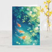 Flüstern des Koi-Teichs Karte (Gelbe Blume)