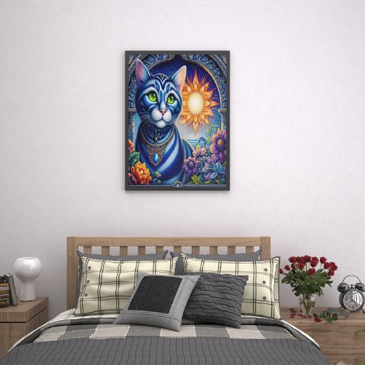 Flüstern des Lichts: Eine Katze, die sich in der S Poster