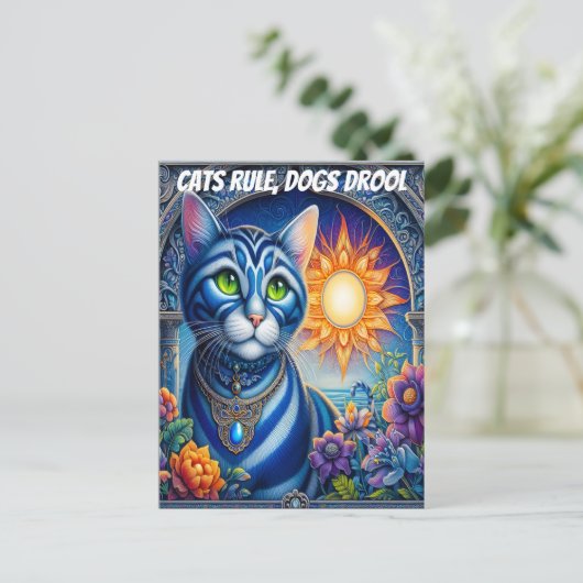 Flüstern des Lichts: Eine Katze, die sich in der S Postkarte (Stehend Vorderseite)