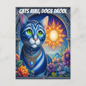Flüstern des Lichts: Eine Katze, die sich in der S Postkarte (Vorderseite)