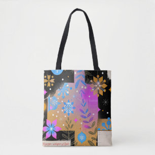 Flüstern des Lichts Pink Blau Gold Kunst-Trageta Tasche