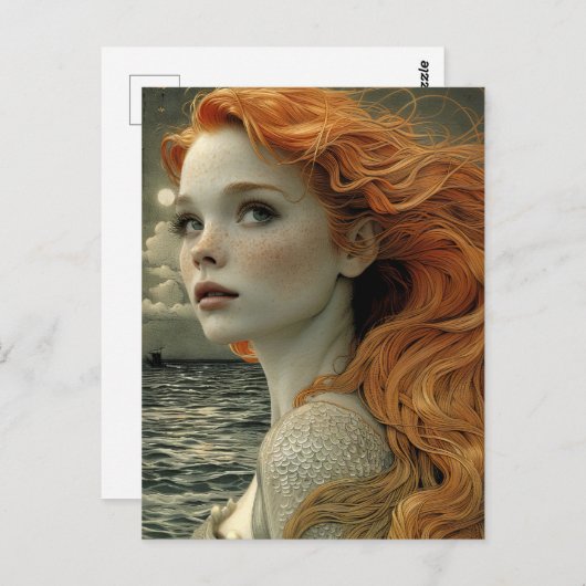 'flüstern des Ozeans' Schöne Meerjungfrau Postkarte (Vorne/Hinten)